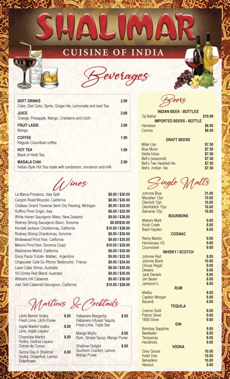 shalimar san luis obispo menu.